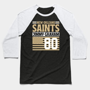 New Orleans Saints Graham 80 American Flag Football Baseball T-Shirt